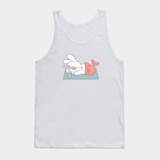 kawaii rabbit bunny little mermaid relaxing Tank Top